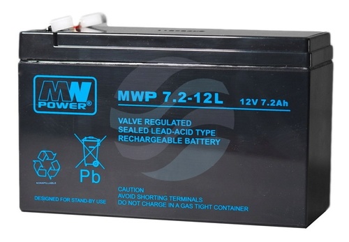 MW Power MWP Akumulator AGM 7,2Ah/12V (151*65*102mm) Fast-on 250 (T2) 1