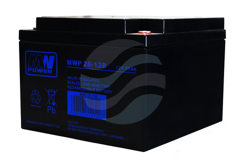 MW Power MWP Akumulator AGM 26Ah/12V (166*175*125mm) śruba M5 (T13) 1