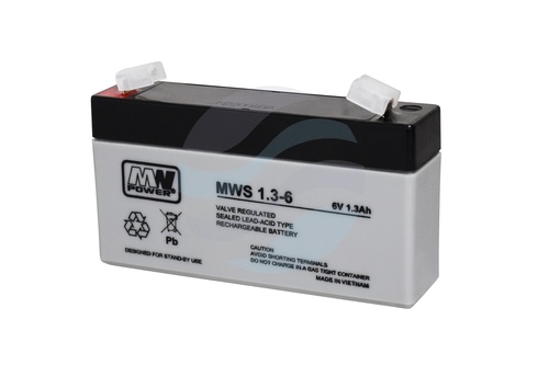 MW Power MWS Akumulator AGM 1.3Ah/6V (97*25*52mm) Fast-on 187 (T1) 1