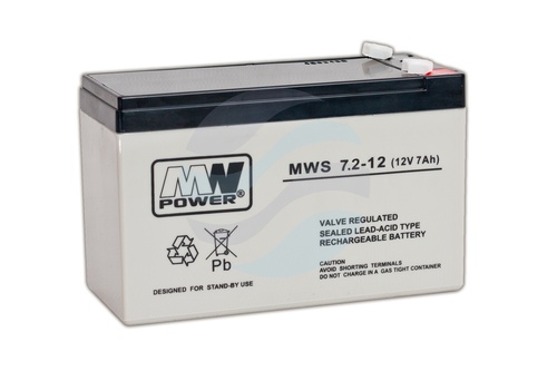 MW Power MWS Akumulator AGM 7,2Ah/12V (151*65*100mm) Fast-on 187 (T1) 1