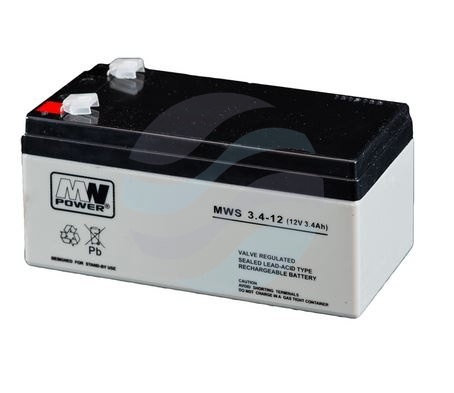 MW Power MWS Akumulator AGM 3,4Ah/12V (134*67*66mm) Fast-on 187 (T1) 1