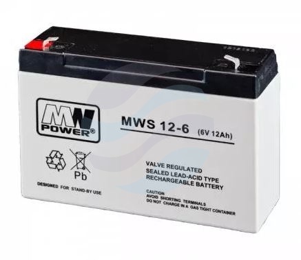 MW Power MWS Akumulator AGM 12Ah/6V (151*50*99mm) Fast-on 187 (T1) 1