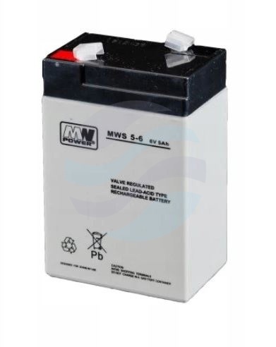 MW Power MWS Akumulator AGM 5Ah/6V (70*47*107mm) Fast-on 187 (T1) 1