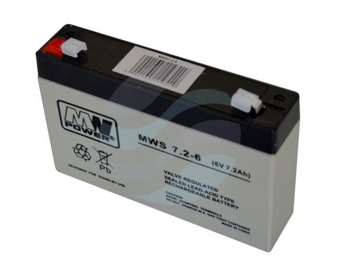 MW Power MWS Akumulator AGM 7,2Ah/6V (151*35*94mm) Fast-on 187 (T1) 1