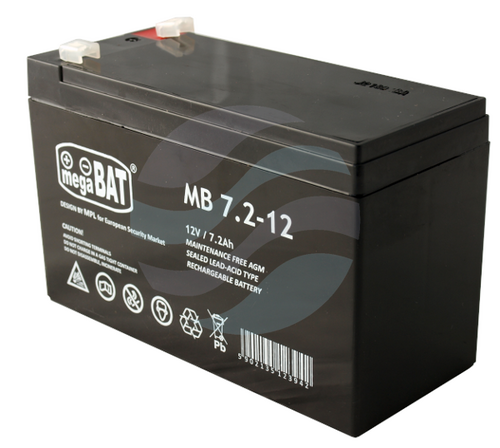 MEGABAT MB Akumulator AGM 7.2Ah/12V (151*65*94mm) Fast-on 187 (T1) 1