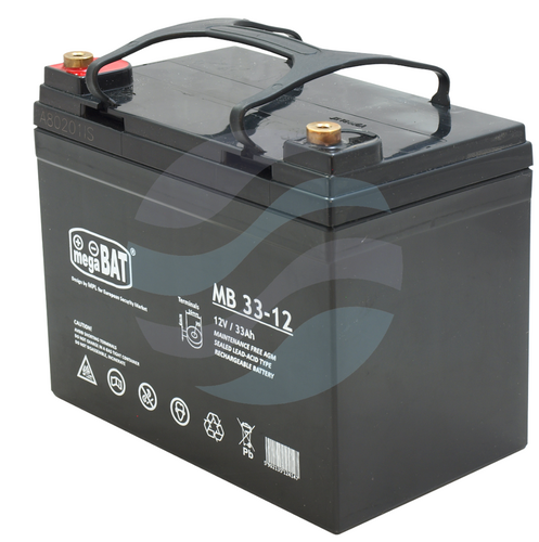 MEGABAT MB Akumulator AGM 33Ah/12V (195*130*168mm) Śruba M6 1