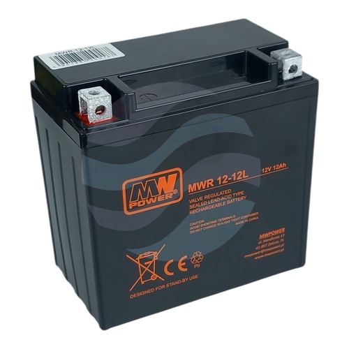 MW Power MWR Akumulator VRLA MOTO AGM 12Ah/12V (150*65*95mm) (+ -) 1
