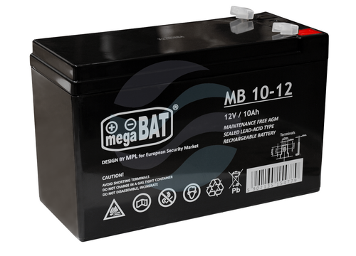 MEGABAT MB Akumulator VRLA 10Ah/12V (151*65*94mm) Fast-on 187 (T1) 1