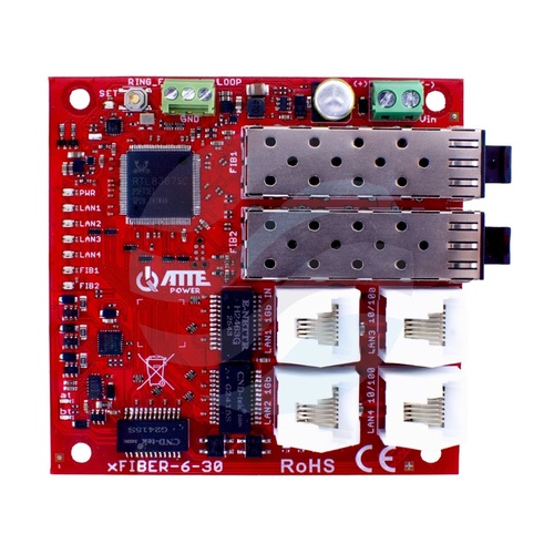 ATTE xFIBER-6-30-OF Switch PoE 4-portowy + 2 porty SFP 100/1000Mbps (1x PoE IN 802.3af/at/bt90 + 3x PoE OUT 802.3af/at... 1