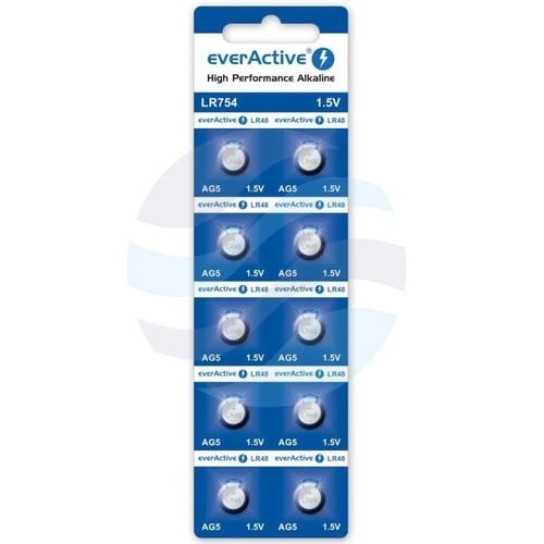 everActive EVAG5 Bateria alkaliczna AG5 / G5 / LR48 / LR754 1,5V, blister 10 szt. 1