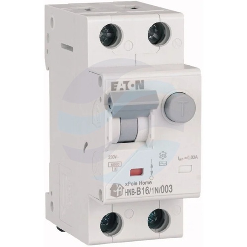 Eaton 195121 HNB-B16/1N/003 Wyłącznik różnicowonadprądowy RCBO 16A, charakterystyka B, 1P+N, 30mA, typ AC, 2 moduły... 1