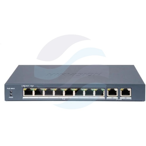 Hikvision DS-3E0310P-E/M(B) Switch PoE niezarządzalny 8x 10/100Mb/s PoE + 2x Gigabit uplink, 802.3af/at, budżet 80W, Long... 1