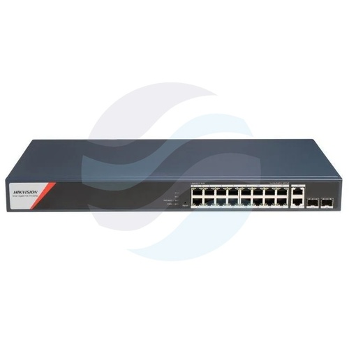 Hikvision DS-3E1520HP-SI-16P2T2F Switch PoE Smart 16x 10/100/1000Mb/s PoE, 2x Gigabit RJ45, 2x Gigabit SFP, Hi-PoE 90W, budżet... 1