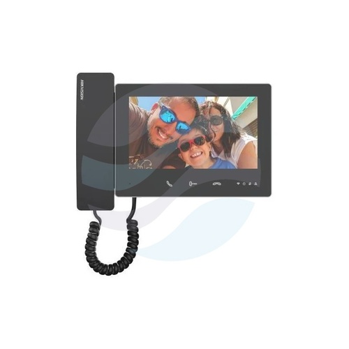 Hikvision DS-KH7300EY-WTHE2 Monitor wideodomofonu 2-Wire HD 7 TFT 1024×600, ekran dotykowy, słuchawka, tryb głośnomówiący... 1