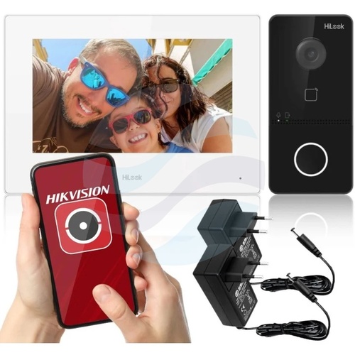 HiLook by Hikvision IP-VIS-SLIM-W Zestaw wideodomofonowy IP 1-rodzinny, kamera 2Mpx Full HD, kąt 129°, monitor dotykowy... 1