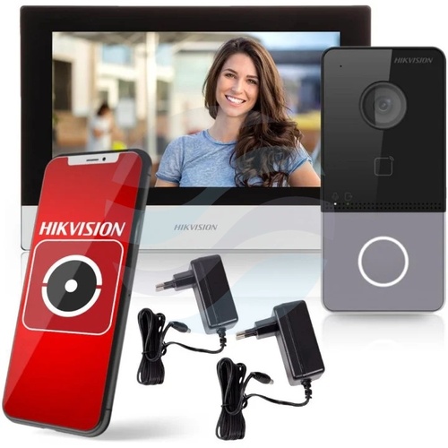 Hikvision DS-KIS603-P(C) Zestaw wideodomofonowy IP 1-rodzinny, kamera 2Mpx Full HD, kąt 131°, monitor dotykowy 7 cali 1024x600... 1