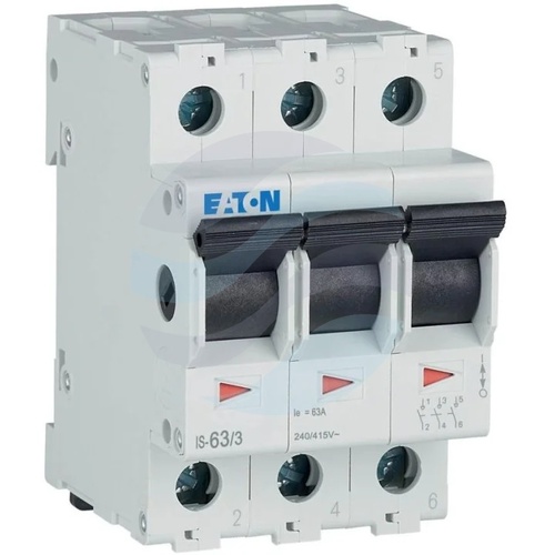 Eaton 276276 IS-63/3 Rozłącznik główny modułowy z funkcją izolacyjną 63A, 3-biegunowy, 3 styki zwierne, 240-415V AC... 1