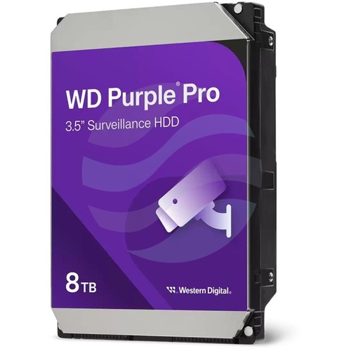 Western Digital WD Purple Pro 8 TB (WD8002PURP) Dysk CCTV do monitoringu 24/7 3.5" HDD, SATA III 6 Gb/s, 256 MB, 7200 obr./min 1