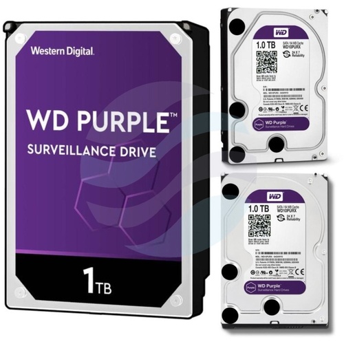 Western Digital WD Purple 1 TB (WD10PURZ) Dysk CCTV do monitoringu 24/7 3.5" HDD, SATA III 6 Gb/s, 64 MB, 5400 obr./min 1