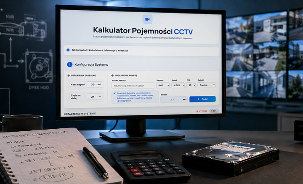 Ile TB dysku potrzebujesz do monitoringu? Kalkulator pojemności CCTV i strumienie RTSP